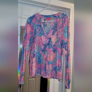 Lilly pulitzer Nolena Top "Splendor in the Sand"